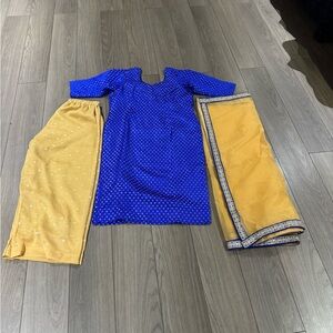 New Blue and beige  Traditional Outfit